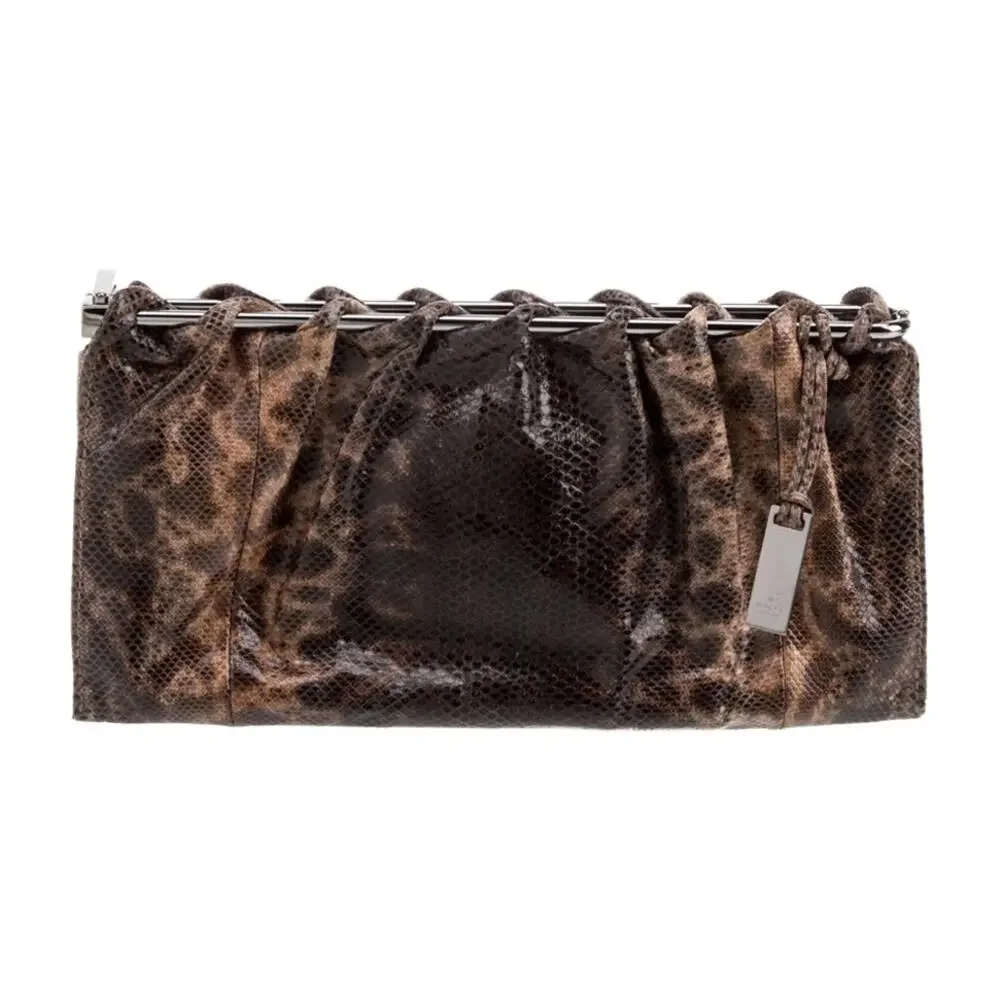 GUCCI Tom Ford karung leather clutch 1999 vintage minimalist y2k bag exotic skin - Picture 3 of 7